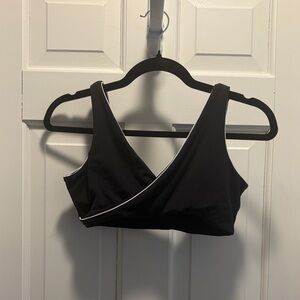 SET Active Black Wrap Bralette with White Contrast Trim